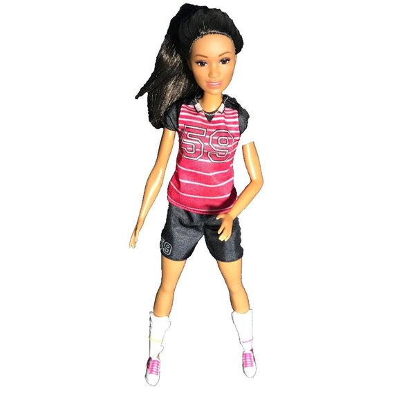 Barbie Soccer Player Doll With Sportswear Outfit & Pink Sneakers - Picture 1 of 8